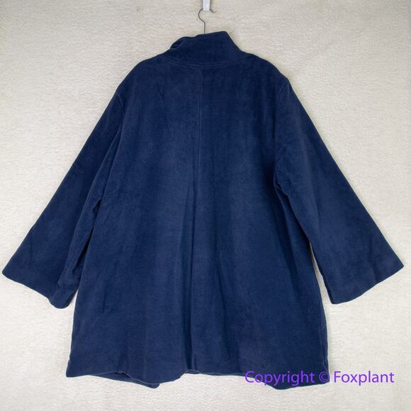 Woman Within Women's Plus Size‎ Fleece Swing Funnel-Neck Coat blue , size 4X - Picture 11 of 15